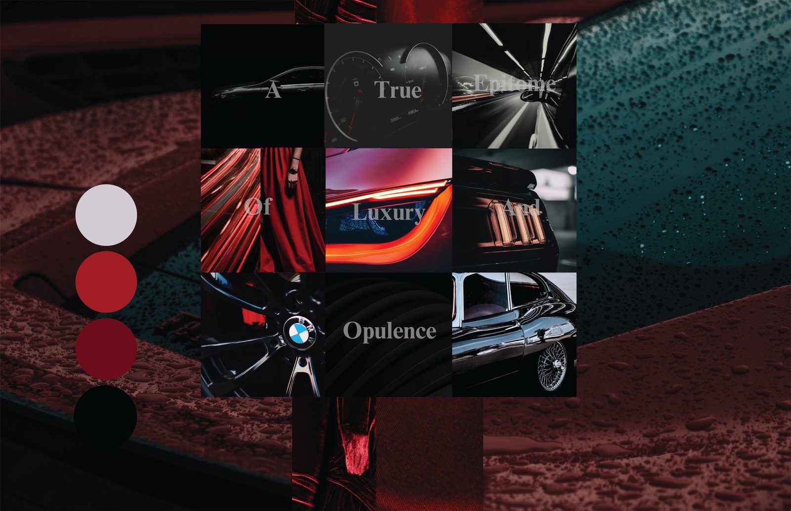 The GIMS pitch deck cover, built around automotive red, black and luxury references.
