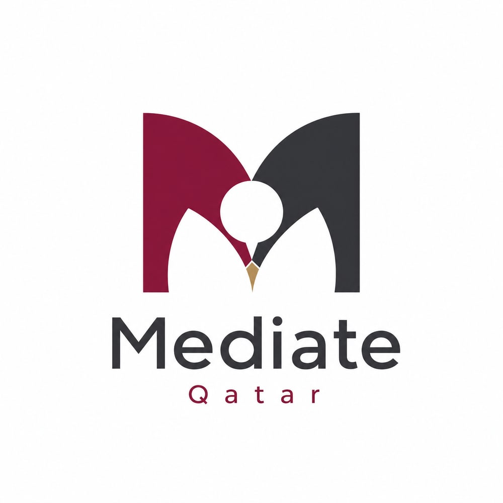 The Mediate Qatar mark, an M formed from two arches around a pen nib.