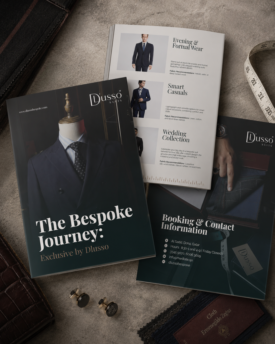 D'Lusso brochure spread setting out the house's bespoke proposition