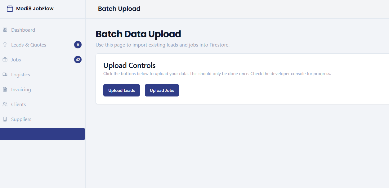 Batch data upload